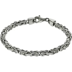 Zeeme Basic Armband Silber 925 poliert Königskette 4mm breit