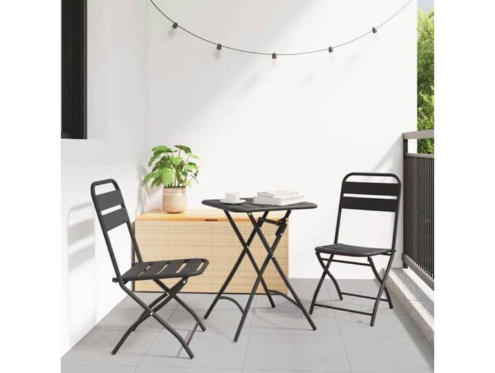 NEW 2026  Set de Table Bistro - lot de 3 - pour Balcon Terrasse -Anthracite Acier 55x55x72.5 cm S385