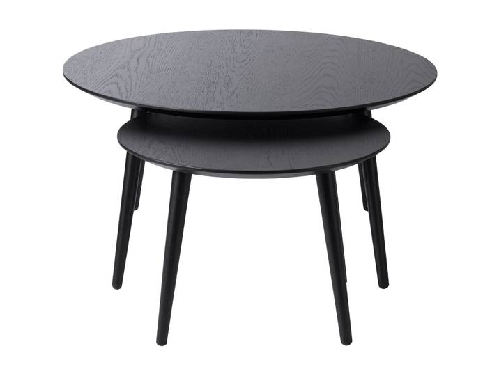 Beistelltisch 2er-Set Arde schwarz Holz B 88 T 45 cm - Material: Holzwerkstoff - Beistelltisch 2er-Set