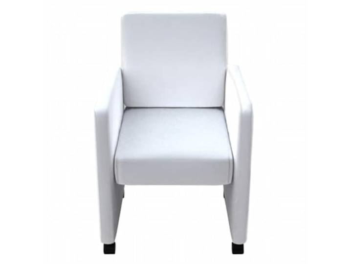 NLQMSU Esszimmerstühle, 4 Stück, weiß, Kunstleder Ergonomisches Design, Rollen inklusive, bequeme Polsterung, weißes Kunstleder, 110 kg pro Sitz