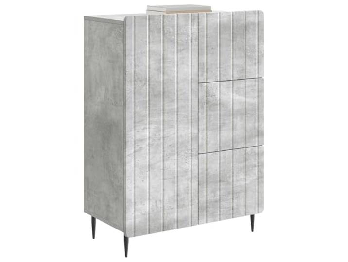 KTHLBRH Anrichte grau Beton 66 x 34,5 x 91,5 cm Holztechnik 3 Schubladen 1 Drehtür 60 kg Wohnzimmer Esszimmer