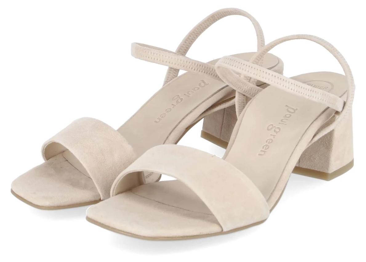 Paul Green Damen Sandaletten Beige Rauleder Größe: 37,5