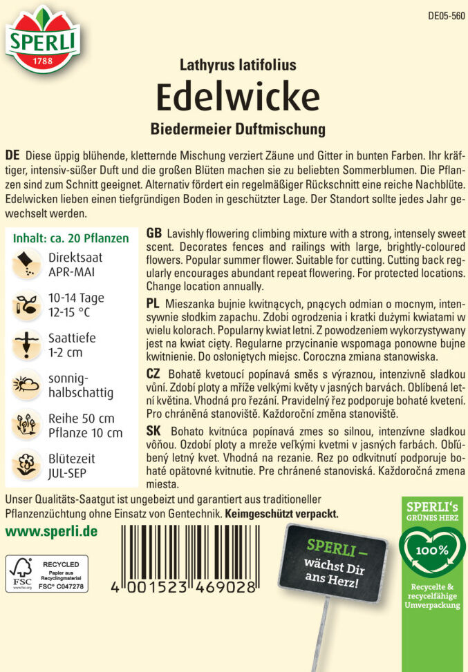 Sperli Edelwicke Biedermeier Duft Mischung