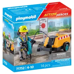 PLAYMOBIL 71752 ACTION HEROES Bauarbeiter mit Meißel