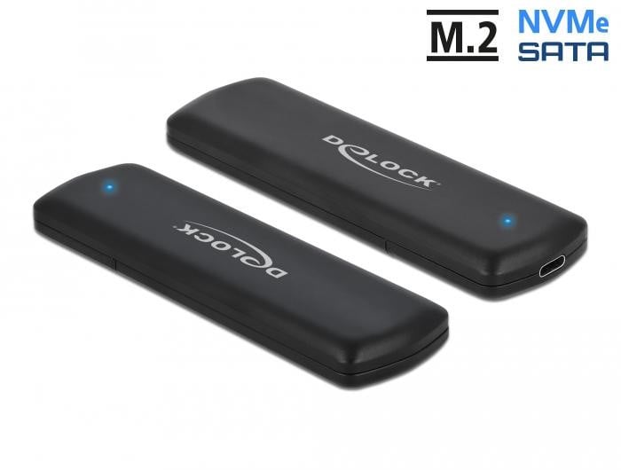 Delock 42633 Externe USB Type-C Combo Behuizing voor M.2 NVMe PCIe en SATA SSD