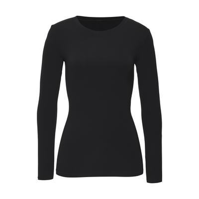 Longsleeve COPENHAGEN STUDIOS, Damen, Gr. XS, schwarz, Jersey, Obermaterial: 77% Polyamid, 23% Elasthan, unifarben, Basic, figurbetont normal, Rundhals, eng normaler Saum, Shirts, elastisches Material, Jersey-Material, unifarbene Optik