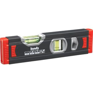 kwb Wasserwaage 65280, Alu-Mini-Wasserwaage, 20cm, mit V-Nut, 2 Libellen