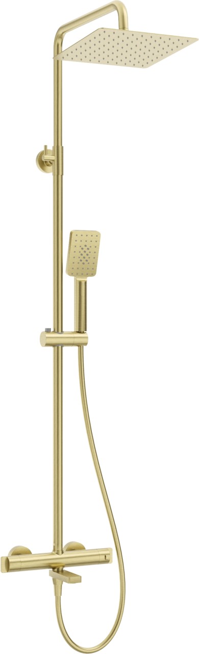 Neuesbad Duschsystem mit Thermostat Wannenarmatur, gold gebürstet NB1DENAC_R1HT1
