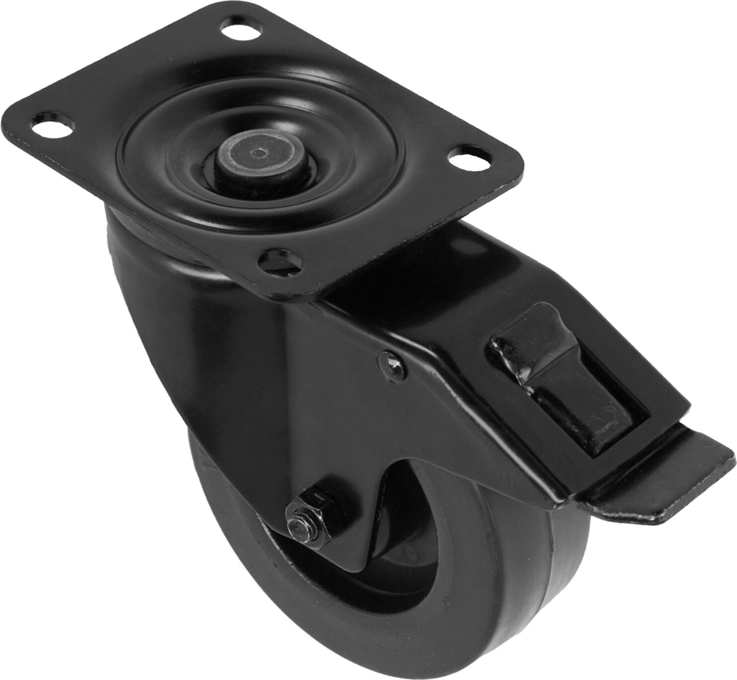 Adam Hall Hardware 372191 Blk - Lenkrolle 100 Mm Mit Feststeller, Schwarz