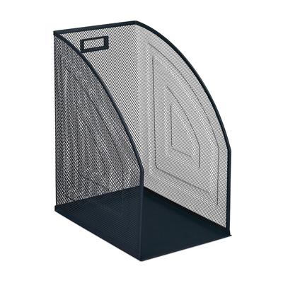 Relaxdays Stehsammler, DIN A4, Mesh Design, HxBxT: 32 x 16 x 24,5 cm, Büro & Home-Office, Stehordner, Metall, anthrazit