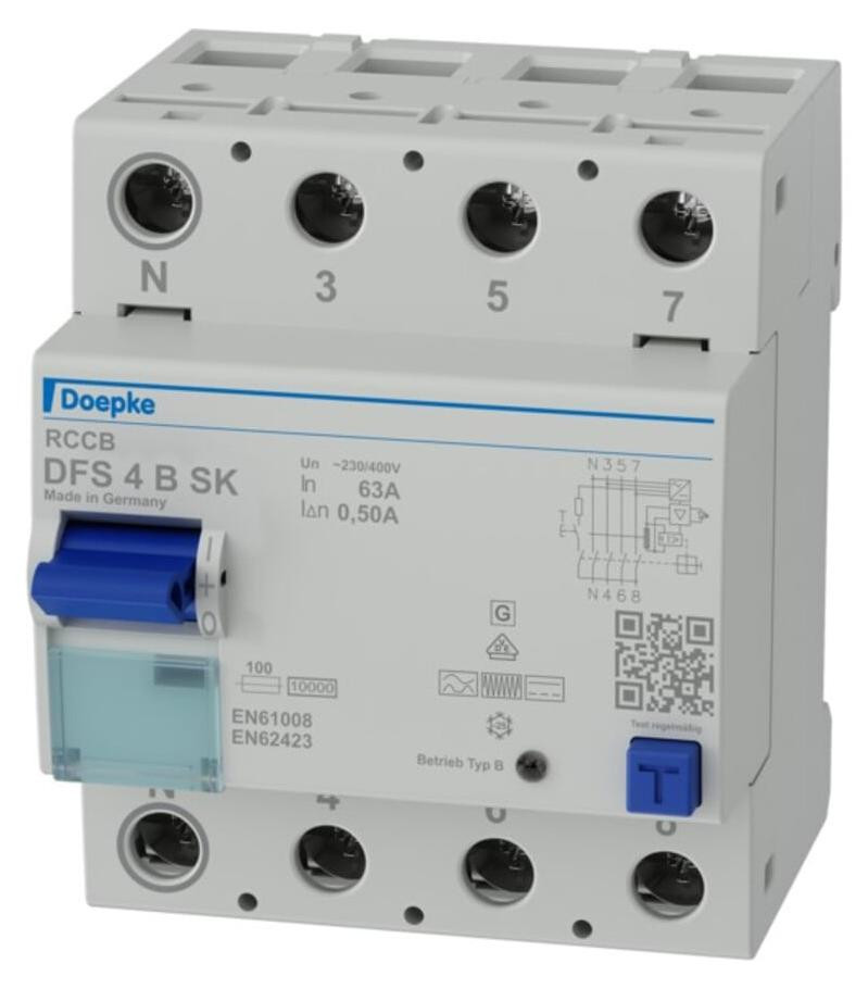 Doepke Fi-schakelaar DFS4-063-4/0,50-BSK, Type B, Universeel gevoelig, 230/400V