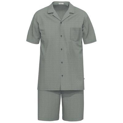 Schlafanzug SEIDENSTICKER "Herren Schlafanzug kurz bodywear", Herren, Gr. 50, grau (anthrazit), Homewear-Sets Schlafanzug