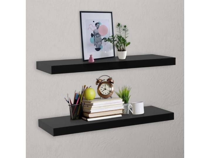 Étagères murales flottantes 2 pcs Noir 100x20x3 8 cm 288203