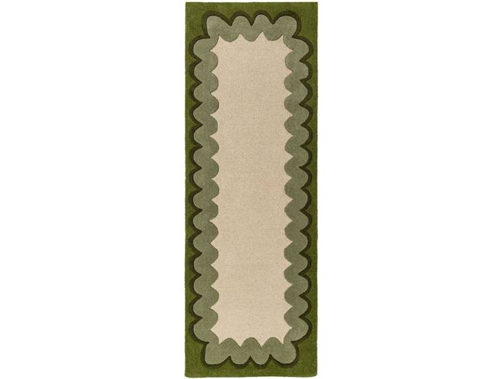 Teppich Winona OLIVGRÜN Welle, Düne 100 Prozent Wolle 80 x 230 cm - Material: 100% Wolle - Teppich