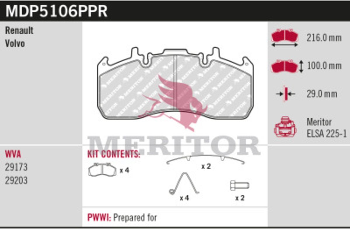 Bremsbelagsatz MERITOR MDP5106PPR