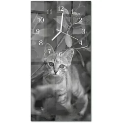 WANDUHR aus Glas 30x60 cm - Katze