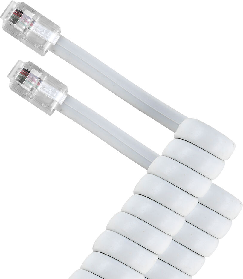 Cabo p/ Ligação do Auscultador Telefone RJ10 2 mts - Branco