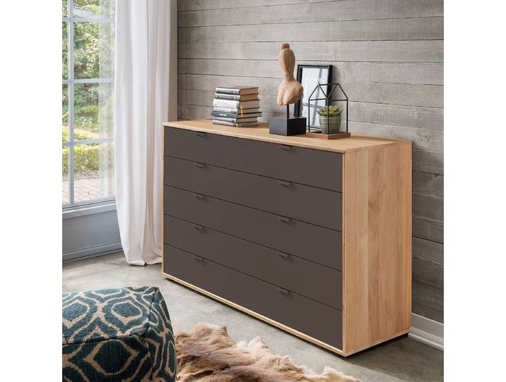 Enfilade avec 5 tiroirs 141 x 86 x 43cm Marron/Mocca Aulne