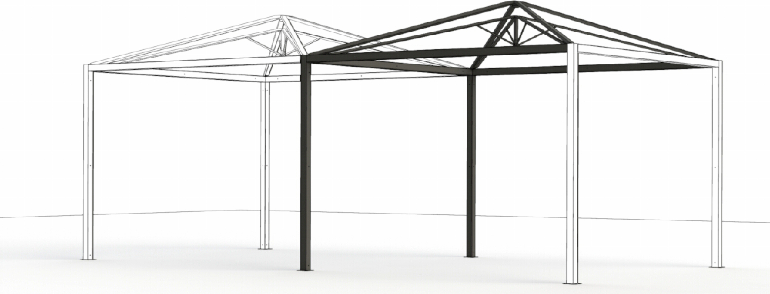 Siena Garden Pergola Basis Erweiterung SCHATTENMANUFAKTUR COMUNA, 307 x 315 x 301 cm P11809