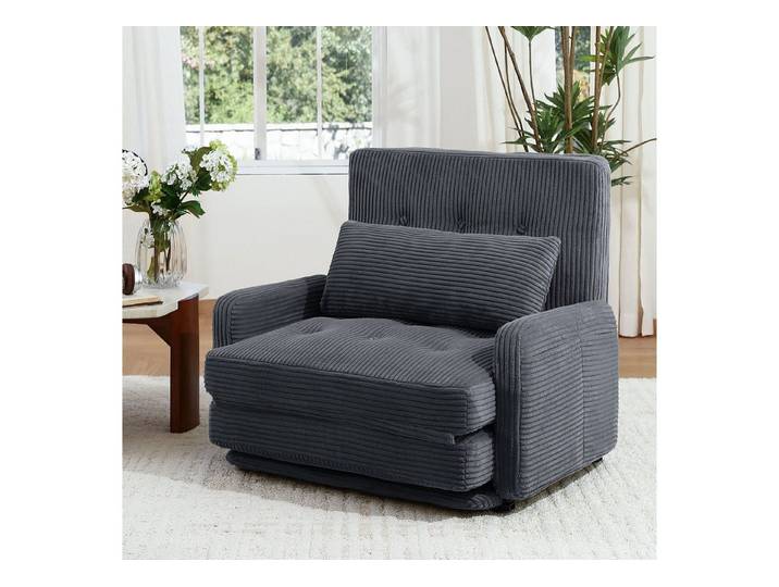 HomeMiYN Schlafsofa Schlafsessel 2-Sitzer mit Schlaffunktion, Klappsessel Bodensofa, Schlafsofa Loveseat, Bodensofa Klappsofa 2-Sitzer mit Schlaffunktion