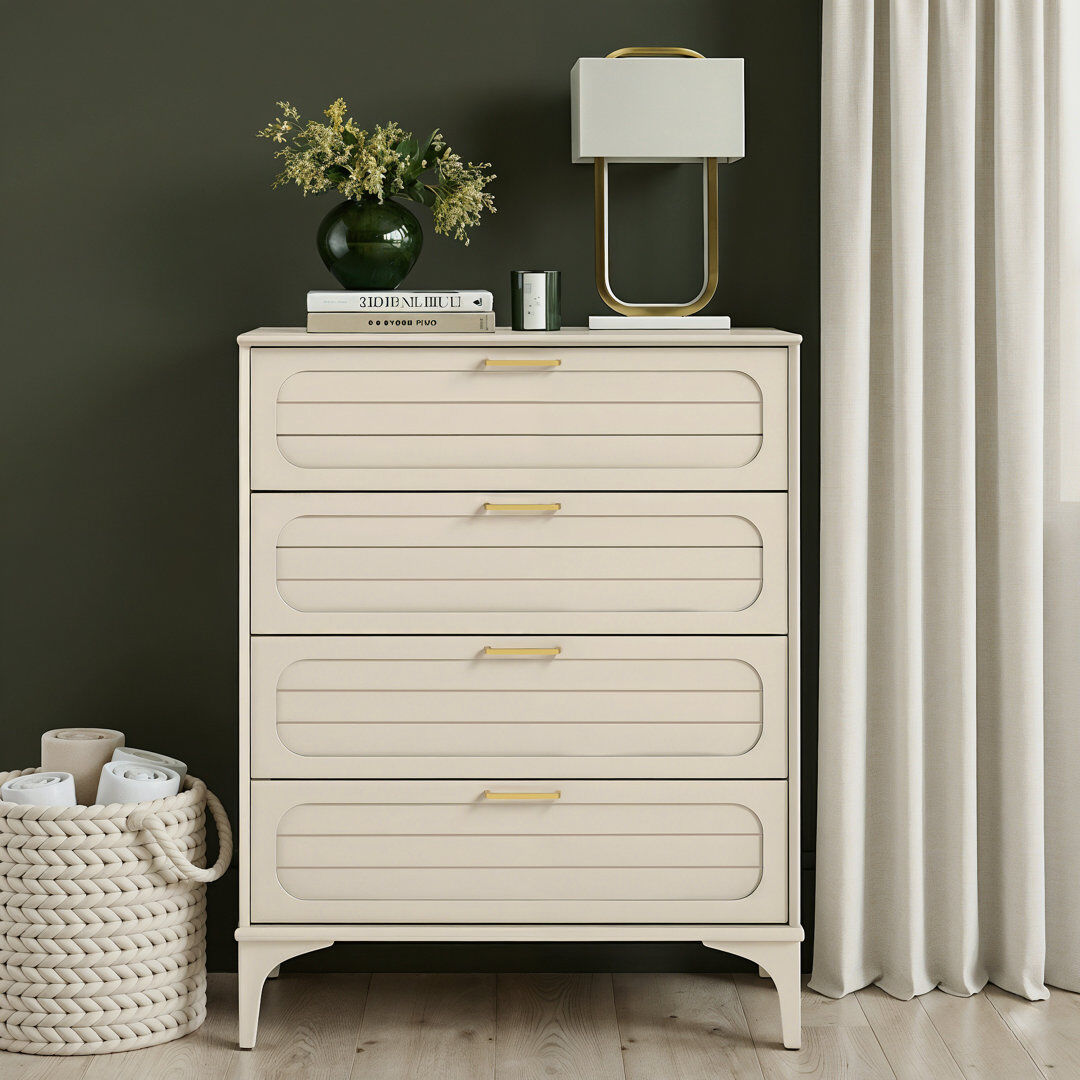 Ebern Designs Harrington Curtis 4 Drawer Chest Natural 94.8cm H X 73cm W X 39.8cm D