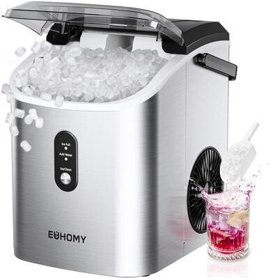 Euhomy IM002NSI Silver Countertop Portable Nugget Ice Maker