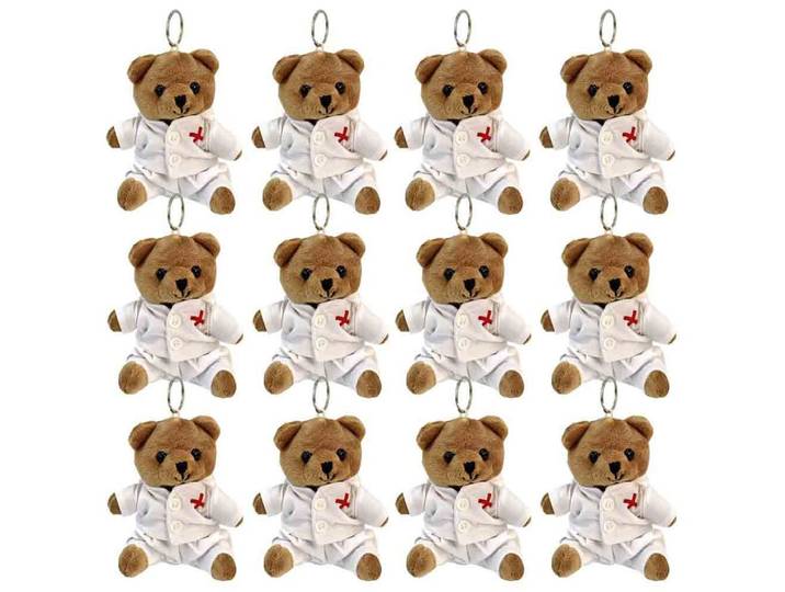 Euro Souvenirs Plüschanhänger Plüsch-Teddy Arzt Schlüsselanhänger (12-St)