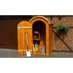 Gartenschränke klein 110 x 83 x 180 cm - Geräteschrank aus Kiefer, honigbraun – großer Gartengeräteschrank für Aufbewahrung Gartengeräte