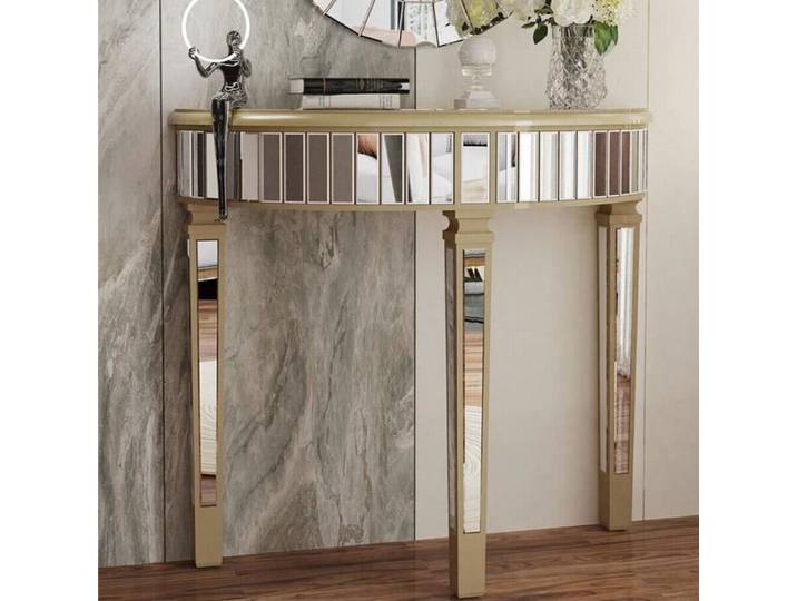 Console Table Meuble avec Plateau en Miroir Console Entrée Couloir Bout de Canapé pour Salon 90x35x80cm