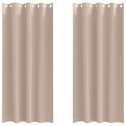 vidaXL Verdunkelungs-Vorhänge mit Ringen 2 pcs Taupe 245 x 140 cm