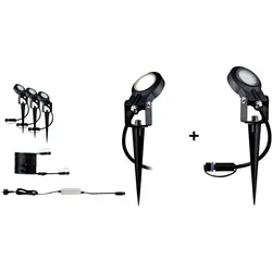 Paulmann, Gartenbeleuchtung, Beleuchtungssystem Plug & Shine LED-Gartenstrahler-Starter-Set 4er Set LED W