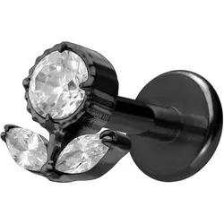 Titan Labret mit Innengewinde KRISTALLBLUME
