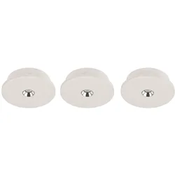 Deckenleuchte Gips weiß Küchenlampe Modern Deckenlampe verchromt, LED 4W 200Lm warmweiß, DxH 16x4,5 cm, 3er Set