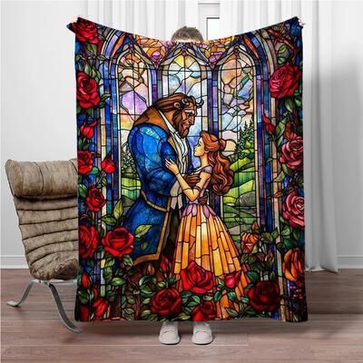 Shop Station Beauty And The Beast Flannel Throw Blanket Soft Fleece Cozy Couch & Bed Blanket 5 27x39in