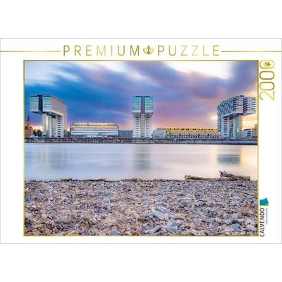 CALVENDO Puzzle Der Rheinauhafen kurz nach Sonnenuntergang | 2000 Teile Lege-Größe 90x67cm Foto-Puzzle für glückliche Stunden