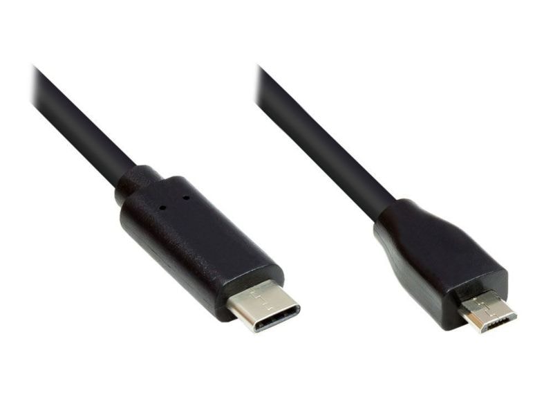 Good Connections Anschlusskabel 1m USB 2.0 USB-C zu USB 2.0 Micro B schwarz