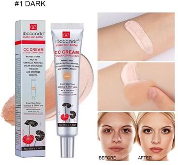 Inspired Finds 45 Ml Color Correcting CC Cream With Centella Asiatica Natural Concealer & Whitening Liquid Foundation dark