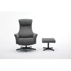 Happy Home Drehsessel mit Hocker, ca. 76 x 88 x 106,5 cm - Dunkelgrau