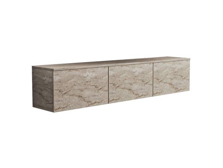 Livetastic Lowboard Neon TV-Möbel, Beige, Steinoptik, 160x35x32 cm, hängend, Beleuchtung, Wohnzimmer, TV Möbel, Lowboards, Lowboards hängend