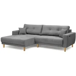 BOOOM Ecksofa mit Funktion Ramon Stoff Grau Grey