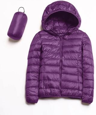 LightInthebox Women's Puffer Jacket with Hoodie Jacket Hiking Down Jacket Winter Outdoor Thermal Warm Packable Waterproof Windproof Jacket Top Full Length Visible Zipper Fishing Camping / Hiking / Caving