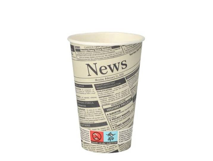 1000 Pappbecher To Go 0,3 l Newsprint Heißgetränk Kaffee Becher