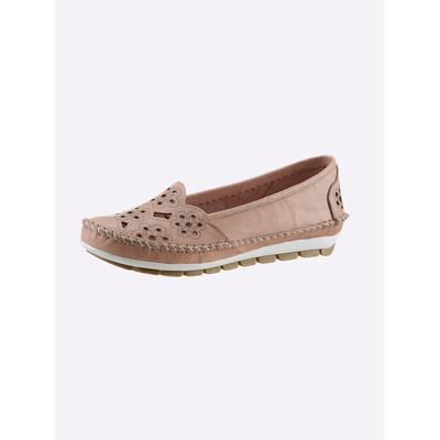 Slipper GEMINI, Damen, Gr. 39, rot (rosenholz), Glattleder, Schuhe Slipper