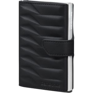 Samsonite Kreditkartenetui Alu Fit Slide-Up Proxis, Echt Leder, für 8 Karten, schwarz, mit Geldscheinfach und RFID Schutz