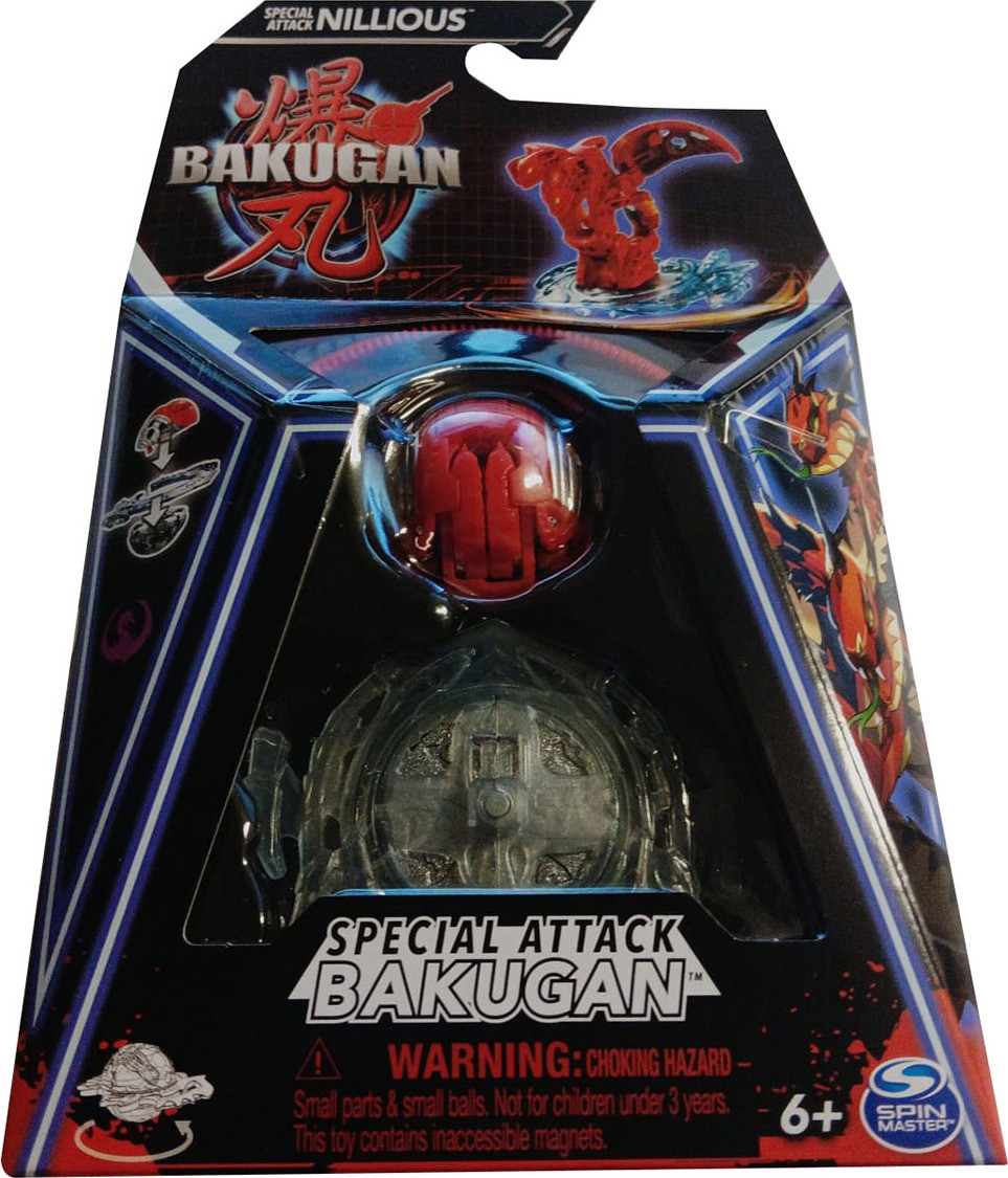 Spin Master Bakugan Battle League Nillious XL-Ripcord speelset met speciale aanval in zilver en rood