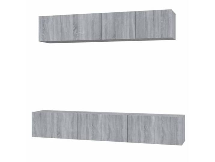LKJephalotrope 5-tlg. TV-Schrank-Set Hängend Grau Sonoma Holzwerkstoff Wandhängendes Lowboard-Set aus Holzwerkstoff für Ihr Wohnzimmer, bietet viel Stauraum hinter klappbaren Türen.