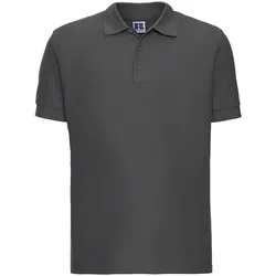 Russell Men ́s Ultimate Cotton Polo-Shirt Herren mit Seitenschlitze R-577M-0 Klassische Passform, titanium, 4XL