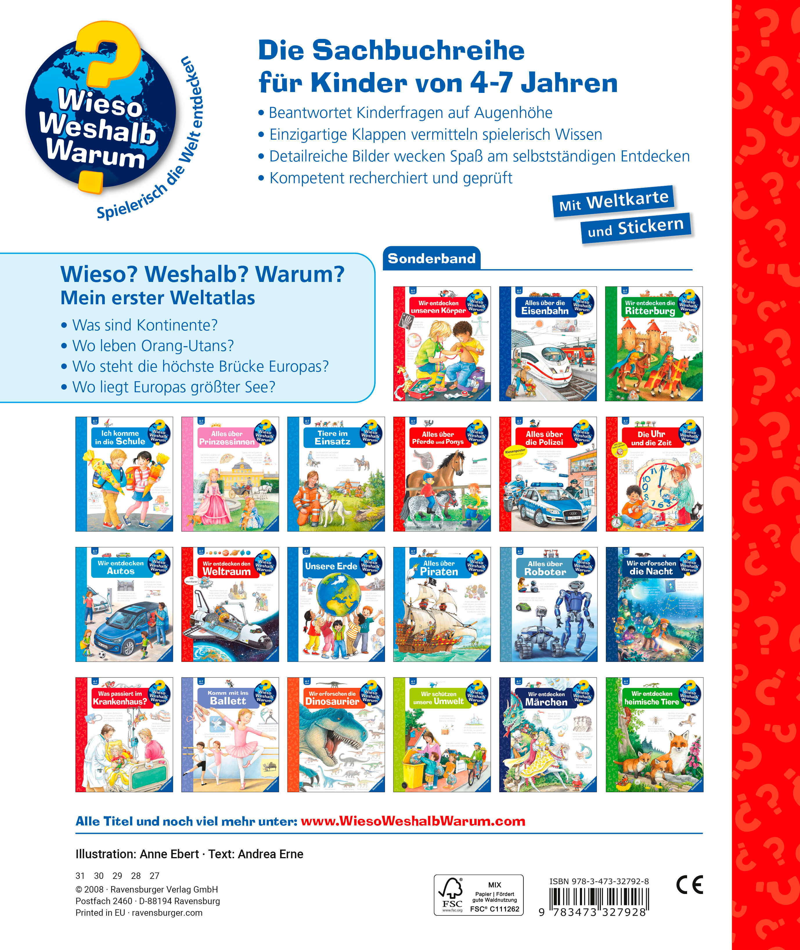 Kinderbuch RAVENSBURGER "Wieso? Weshalb? Warum?, Mein erster Weltatlas", bunt (weiß, neutral), B:24,5cm H:27,8cm, Bücher, Kinderbuch