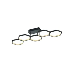 LED-Deckenleuchte  4-flammig  grau   ¦ grau ¦ Maße (cm): B: 90 H: 15 T: 30.0