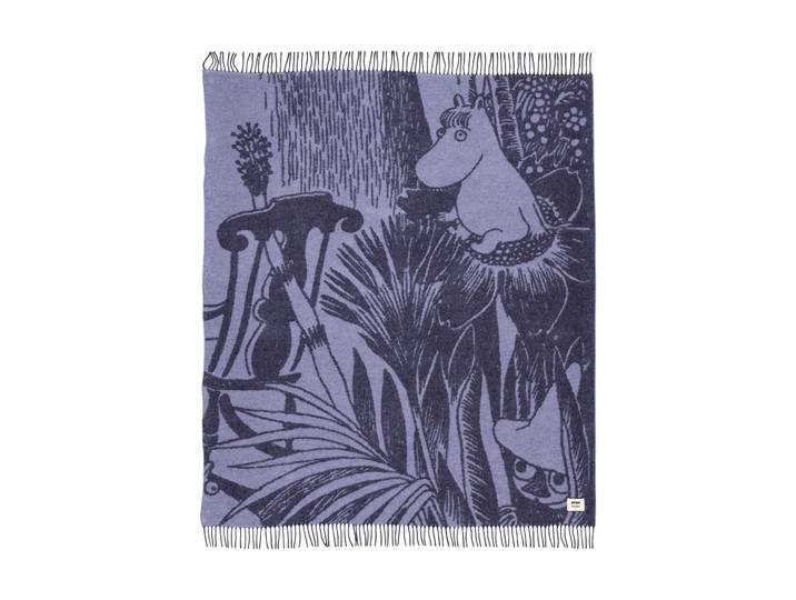 Moomin Arabia Couverture en laine Forêt mystérieuse Moomin Blå, 130x170 cm